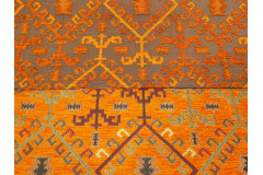 Upholstery Fabric, Kilim Design Fabric, Turkish Orange Kilim Pattern Fabric,Turkish Fabric By the Yards,Bohemian Jacquard Fabric