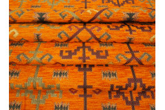 Upholstery Fabric, Kilim Design Fabric, Turkish Orange Kilim Pattern Fabric,Turkish Fabric By the Yards,Bohemian Jacquard Fabric