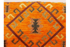 Upholstery Fabric, Kilim Design Fabric, Turkish Orange Kilim Pattern Fabric,Turkish Fabric By the Yards,Bohemian Jacquard Fabric