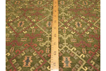 Upholstery Fabric, Kilim Design Fabric, Turkish Moss Green Kilim Pattern Fabric, Turkish Fabric By the Yard,  Jacquard Fabric