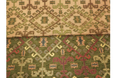 Upholstery Fabric, Kilim Design Fabric, Turkish Moss Green Kilim Pattern Fabric, Turkish Fabric By the Yard,  Jacquard Fabric