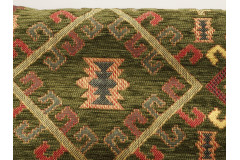 Upholstery Fabric, Kilim Design Fabric, Turkish Moss Green Kilim Pattern Fabric, Turkish Fabric By the Yard,  Jacquard Fabric