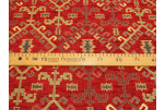 Upholstery Fabric, Kilim Design Fabric, Turkish Red Kilim Pattern Fabric, Turkish Fabric By the Yards, Bohemian Jacquard Fabric