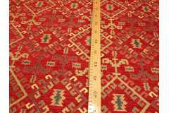 Upholstery Fabric, Kilim Design Fabric, Turkish Red Kilim Pattern Fabric, Turkish Fabric By the Yards, Bohemian Jacquard Fabric