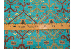 Upholstery Fabric, Kilim Design Fabric, Turkish Turquoise Blue Kilim Pattern Fabric, Turkish Fabric By the Yards,Jacquard Fabric