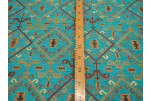 Upholstery Fabric, Kilim Design Fabric, Turkish Turquoise Blue Kilim Pattern Fabric, Turkish Fabric By the Yards,Jacquard Fabric