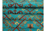 Upholstery Fabric, Kilim Design Fabric, Turkish Turquoise Blue Kilim Pattern Fabric, Turkish Fabric By the Yards,Jacquard Fabric