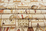 Upholstery Fabric, Turkish Fabric By the Meter, By the Yard, Beige Dream Pattern Jacquard Chenille Upholstery Fabric