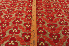 Turkish Upholstery Fabric, Turkish Fabric By the Meter, By the Yard, Red Tiger Eye Pattern Jacquard Chenille Upholstery Fabric