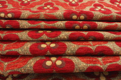 Turkish Upholstery Fabric, Turkish Fabric By the Meter, By the Yard, Red Tiger Eye Pattern Jacquard Chenille Upholstery Fabric