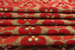 Upholstery Fabric, Turkish Fabric By the Meter, By the Yard, Red Tiger Eye Pattern Jacquard Chenille Upholstery Fabric