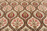 Upholstery Fabric, Turkish Fabric By the Meter, By the Yard, Beige Tulip Pattern Jacquard Chenille Upholstery Fabric