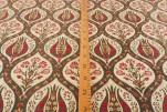 Upholstery Fabric, Turkish Fabric By the Meter, By the Yard, Beige Tulip Pattern Jacquard Chenille Upholstery Fabric