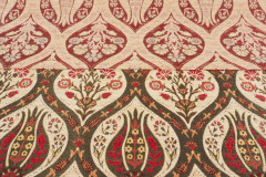 Turkish Upholstery Fabric, Turkish Fabric By the Meter, By the Yard, Beige Tulip Pattern Jacquard Chenille Upholstery Fabric