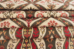 Turkish Upholstery Fabric, Turkish Fabric By the Meter, By the Yard, Beige Tulip Pattern Jacquard Chenille Upholstery Fabric