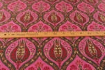 Upholstery Fabric, Turkish Fabric By the Meter, By the Yard, Pink Tulip Pattern Jacquard Chenille Upholstery Fabric