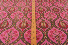 Upholstery Fabric, Turkish Fabric By the Meter, By the Yard, Pink Tulip Pattern Jacquard Chenille Upholstery Fabric