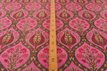 Upholstery Fabric, Turkish Fabric By the Meter, By the Yard, Pink Tulip Pattern Jacquard Chenille Upholstery Fabric