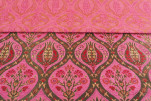 Upholstery Fabric, Turkish Fabric By the Meter, By the Yard, Pink Tulip Pattern Jacquard Chenille Upholstery Fabric