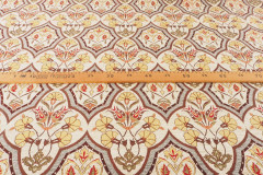 Upholstery Fabric, Turkish Fabric By the Meter, By the Yard, Beige Carnation Pattern Jacquard Chenille Upholstery Fabric