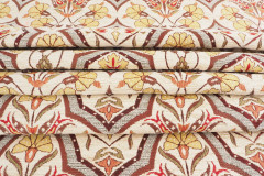 Turkish Upholstery Fabric, Turkish Fabric By the Meter, By the Yard, Beige Carnation Pattern Jacquard Chenille Upholstery Fabric