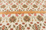 Upholstery Fabric, Turkish Fabric By the Meter, By the Yard, Beige Tulip Pattern Chenille Upholstery Fabric