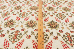 Turkish Upholstery Fabric, Turkish Fabric By the Meter, By the Yard, Beige Tulip Pattern Chenille Upholstery Fabric