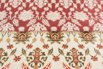 Upholstery Fabric, Turkish Fabric By the Meter, By the Yard, Beige Tulip Pattern Chenille Upholstery Fabric