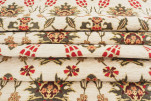 Upholstery Fabric, Turkish Fabric By the Meter, By the Yard, Beige Tulip Pattern Chenille Upholstery Fabric