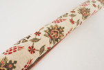 Upholstery Fabric, Turkish Fabric By the Meter, By the Yard, Beige Tulip Pattern Chenille Upholstery Fabric