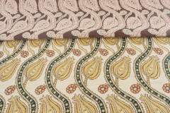 Turkish Upholstery Fabric, Turkish Fabric By the Meter,By the Yard, Beige Tulip Pattern Jacquard Chenille Upholstery Fabric