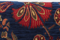 Upholstery Fabric, Chenille Fabric, Turkish Dark Navy Blue Carnation Pattern Fabric, Turkish Fabric By the Yard, Jacquard Fabric