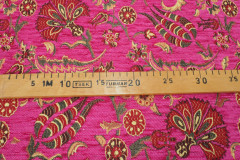 Upholstery Fabric, Chenille Fabric, Turkish Mazenda Pink Carnation Pattern Fabric, Turkish Fabric By the Yards, Jacquard Fabric