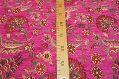 Upholstery Fabric, Chenille Fabric, Turkish Mazenda Pink Carnation Pattern Fabric, Turkish Fabric By the Yards, Jacquard Fabric