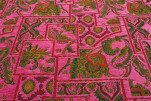 Upholstery Fabric, Turkish Fabric By the Yards, By the Meter,Mazenda Pink Persian Pattern Fabric,Chenille Fabric,Jacquard Fabric