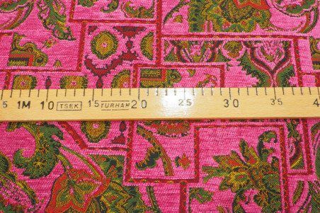 Upholstery Fabric, Turkish Fabric By the Yards, By the Meter,Mazenda Pink Persian Pattern Fabric,Chenille Fabric,Jacquard Fabric