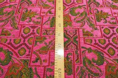 Upholstery Fabric, Turkish Fabric By the Yards, By the Meter,Mazenda Pink Persian Pattern Fabric,Chenille Fabric,Jacquard Fabric