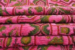 Upholstery Fabric, Turkish Fabric By the Yards, By the Meter,Mazenda Pink Persian Pattern Fabric,Chenille Fabric,Jacquard Fabric