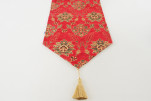 Table Runner, Red Topkapi Palace Tulip Pattern Turkish Jacquard Fabric Table Runner, Fabric Table Linens, Chenille Table Runner