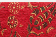 Table Runner, Red Caucasus Carnation Pattern Turkish Chenille Fabric Table Runner, Fabric Table Linens, Dining Table Runner