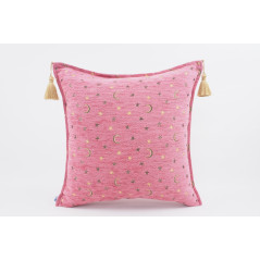 Fabric Pillow,Fabric Pillow 20x20,Pale Pink Arabian Night Pattern Turkish Jacquard Fabric Pillow,Throw Pillow,Lumbar Pillows