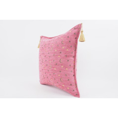 Fabric Pillow,Fabric Pillow 20x20,Pale Pink Arabian Night Pattern Turkish Jacquard Fabric Pillow,Throw Pillow,Lumbar Pillows