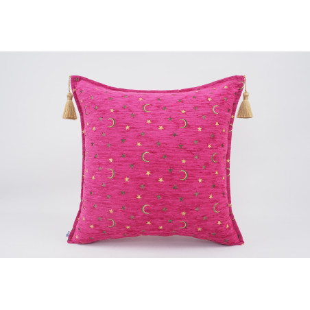 Fabric Pillow,Fabric Pillow 20x20,Mazenda Pink Arabian Night Pattern Turkish Jacquard Fabric Pillow,Throw Pillow, Lumbar Pillows