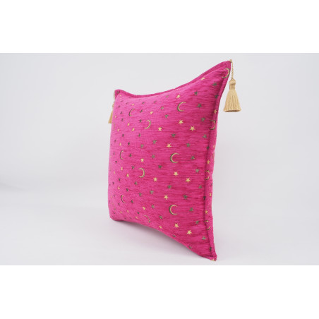 Fabric Pillow,Fabric Pillow 20x20,Mazenda Pink Arabian Night Pattern Turkish Jacquard Fabric Pillow,Throw Pillow, Lumbar Pillows