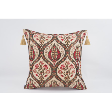 Fabric Pillow,Fabric Pillow 20x20,Beige Morocco Pattern Turkish Jacquard Fabric Pillow Cover,Chenille Lumber Pillow,Sofa Pillow