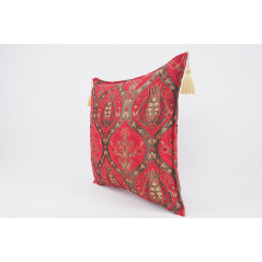 Fabric Pillow, Fabric Pillow 20x20, Red Morocco Pattern Turkish Jacquard Fabric Pillow Cover, Chenille Lumber Pillow,Sofa Pillow