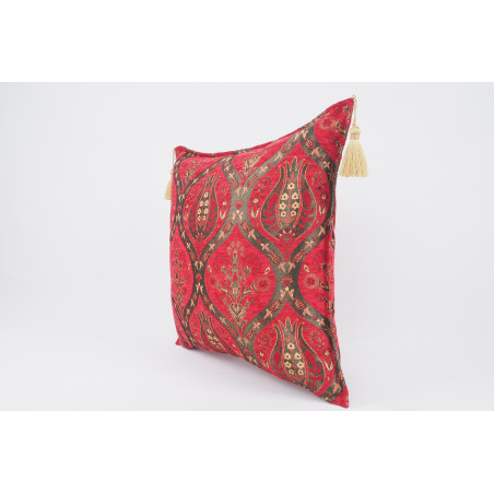 Fabric Pillow, Fabric Pillow 20x20, Red Morocco Pattern Turkish Jacquard Fabric Pillow Cover, Chenille Lumber Pillow,Sofa Pillow