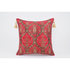 Fabric Pillow, Fabric Pillow 20x20, Red Morocco Pattern Turkish Jacquard Fabric Pillow Cover, Chenille Lumber Pillow,Sofa Pillow