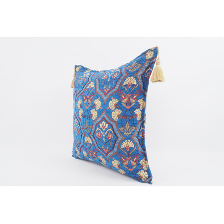 Fabric Pillow,Fabric Pillow 20x20,Navy Blue Carnation Pattern Turkish Jacquard Fabric Pillow Cover, Throw Pillow, Lumbar Pillows