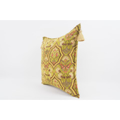 Fabric Pillow,Fabric Pillow 20x20,Pistachio Green Carnation Pattern Turkish Jacquard Fabric Pillow, Throw Pillow, Lumbar Pillows